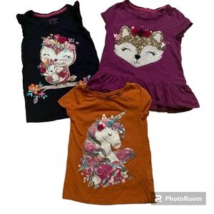 Girls size 4 shirt bundle Isaac Mizrahi pretty sequence animal graphics XS